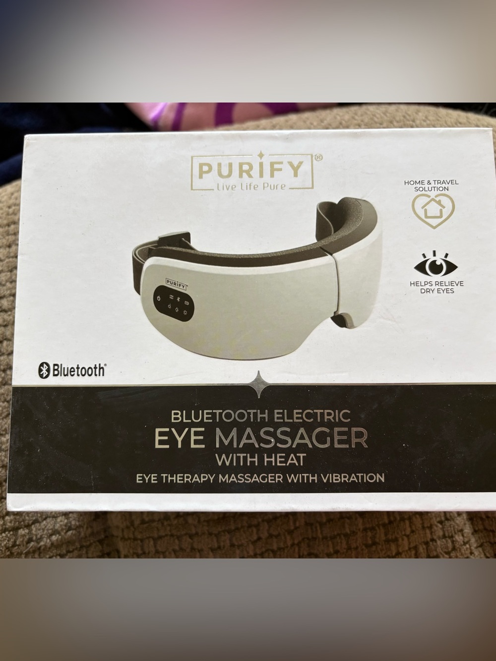 Purify Bluetooth Electric Eye Massager with Heat - White-NWT! Never opened!